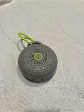 HUSHU Portable Bluetooth Speaker in Gray with Lime Accent